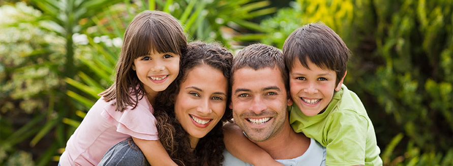 family smiling together